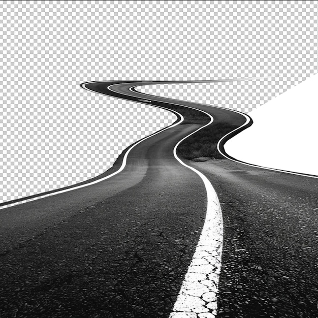 PSD a road with a curve in the middle and a picture of a road with a curve