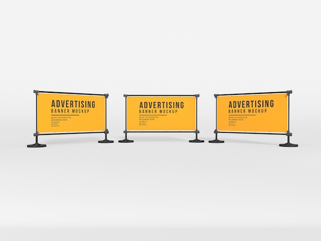 Roadside Advertising Stand Poster Banner Mockup