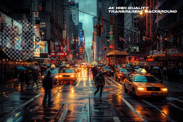 Roaming through bustling streets filled with rhythm on transparent background