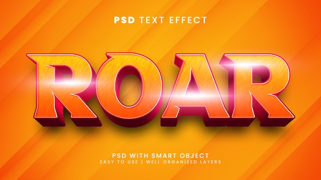 Roar 3d editable text effect with wild and tiger text style