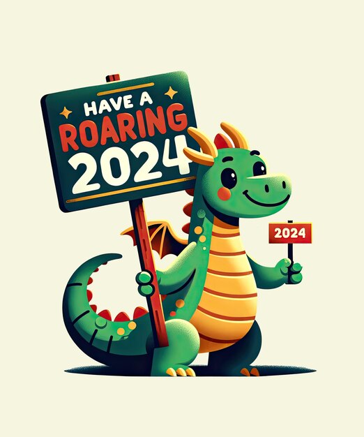 Premium PSD Roaring new year 2024 chinese new year 2024 dragon