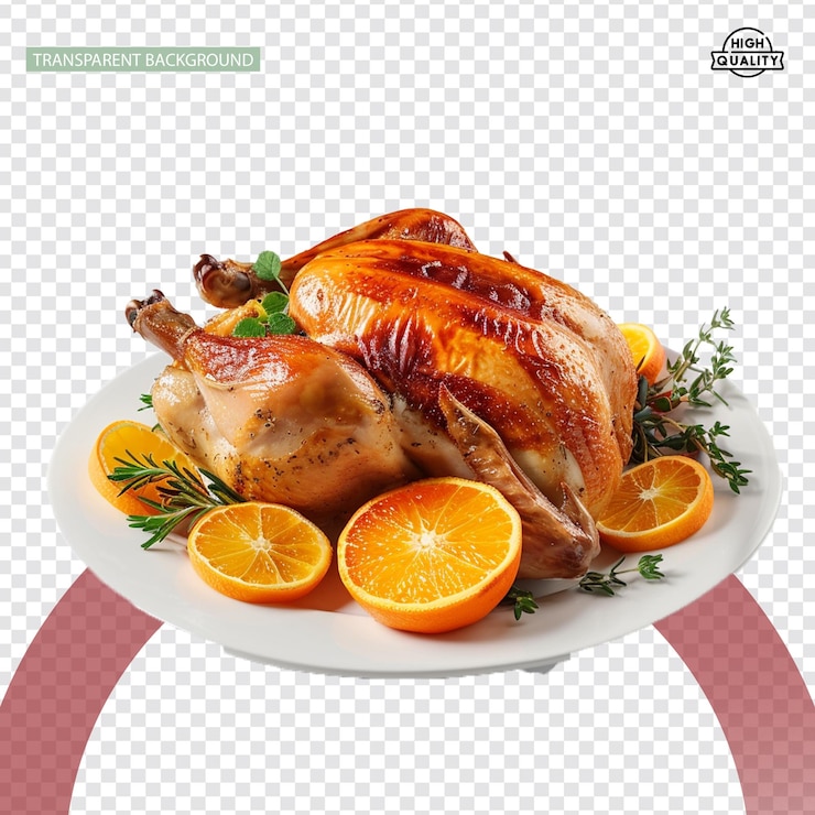 PSD roast chicken fried chicken isolated on transparent background