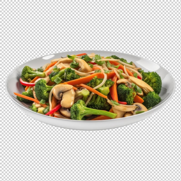 PSD roast chicken with vegetables isolated on transparent background generative ai