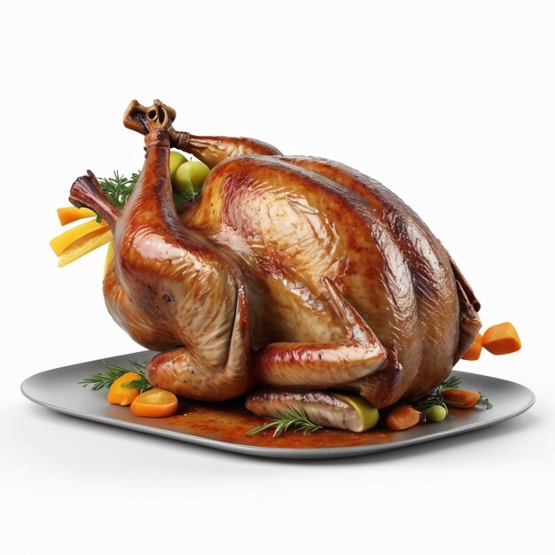 PSD roasted chicken psd on a white background