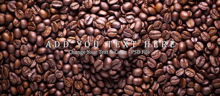 PSD roasted coffee beans closeup