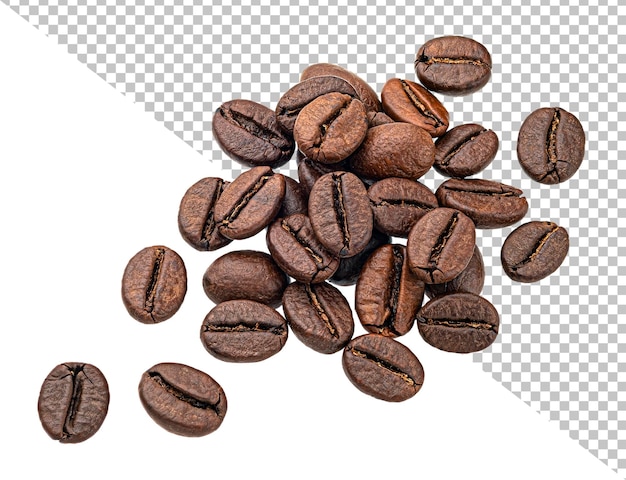 PSD roasted coffee beans isolated on white background