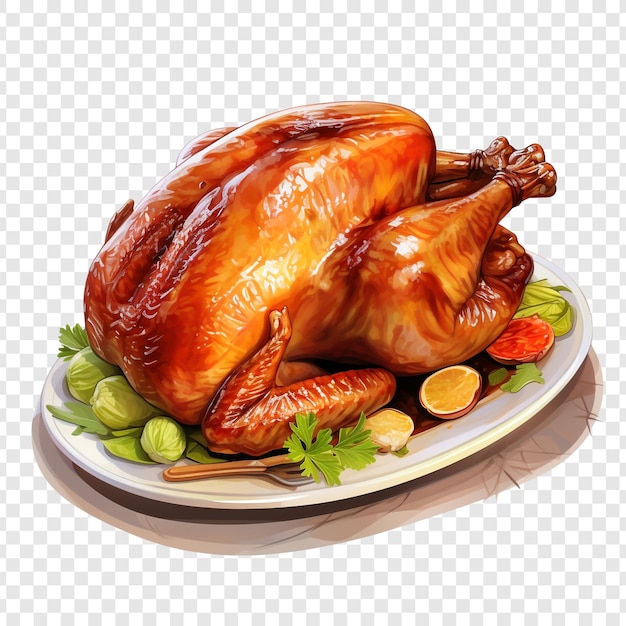 PSD roasted turkey isolated on transparent background