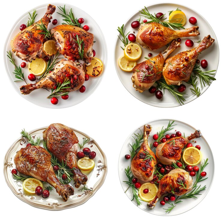 PSD roasted turkey legs with lemon cranberries and rosemary