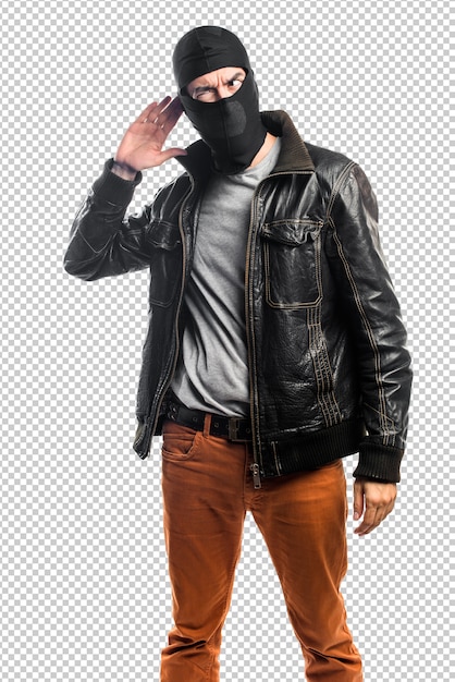 robber listening something