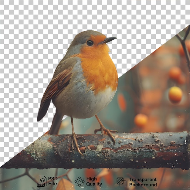 PSD robin bird on transprent background with png file