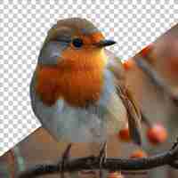 PSD robin bird on transprent background with png file