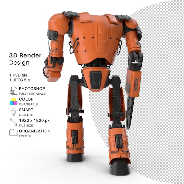 PSD robot 3d modeling psd file realistic robot