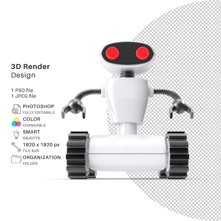 PSD robot 3d modeling psd file realistic robot
