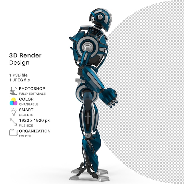 3D-моделирование робота PSD-файл Реалистичный робот