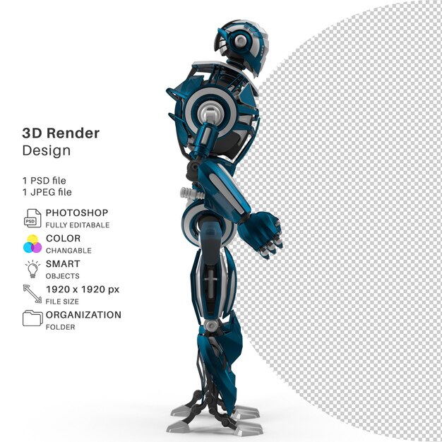 PSD robot 3d-modellering psd-bestand realistische robot