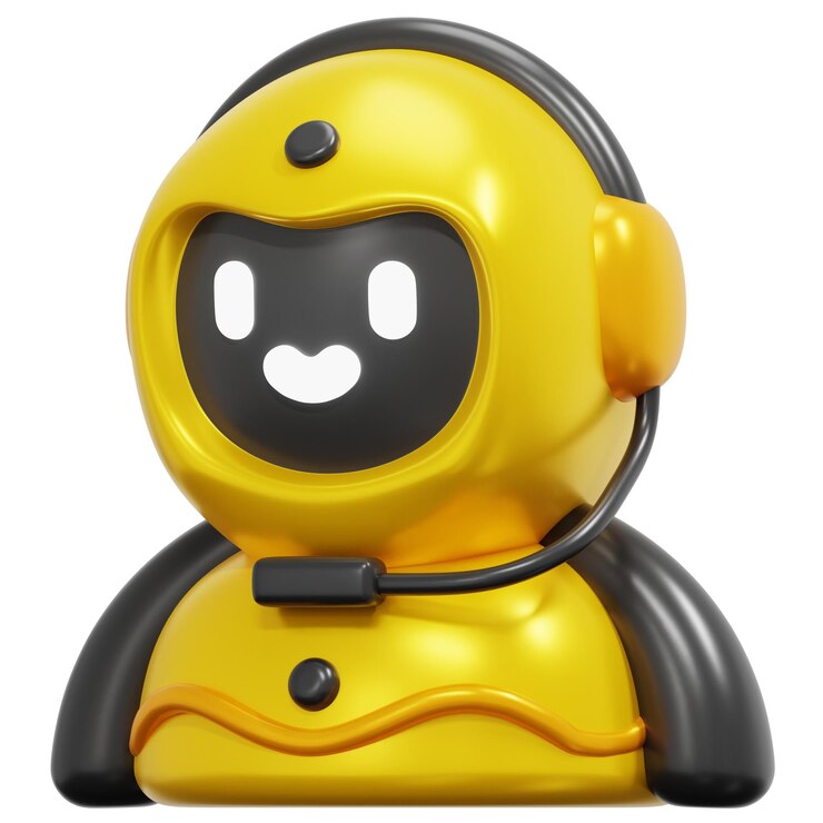 PSD robot 3d render icon illustration