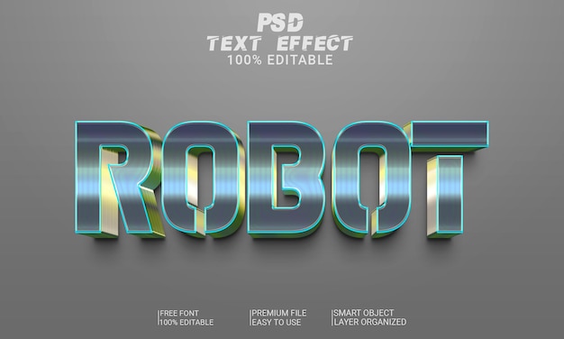 Robot 3d text effect psd file