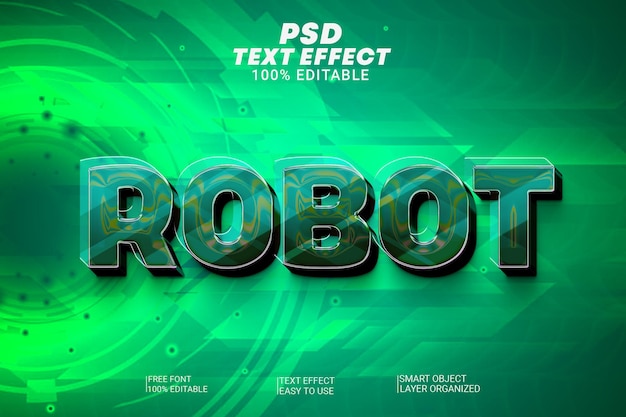 PSD file modificabile psd in stile testo robot 3d