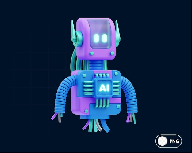 PSD robot ai 3d illustration