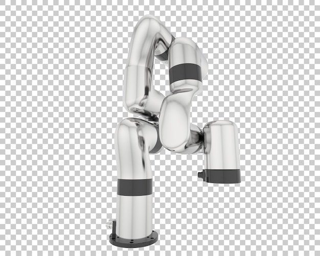 Robot arm isolated on transparent background 3d rendering illustration