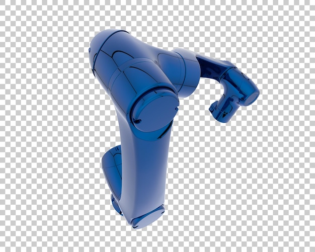 Robot arm isolated on transparent background 3d rendering illustration