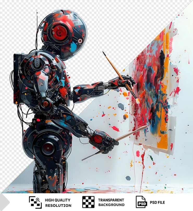 PSD robot artist painting abstract art