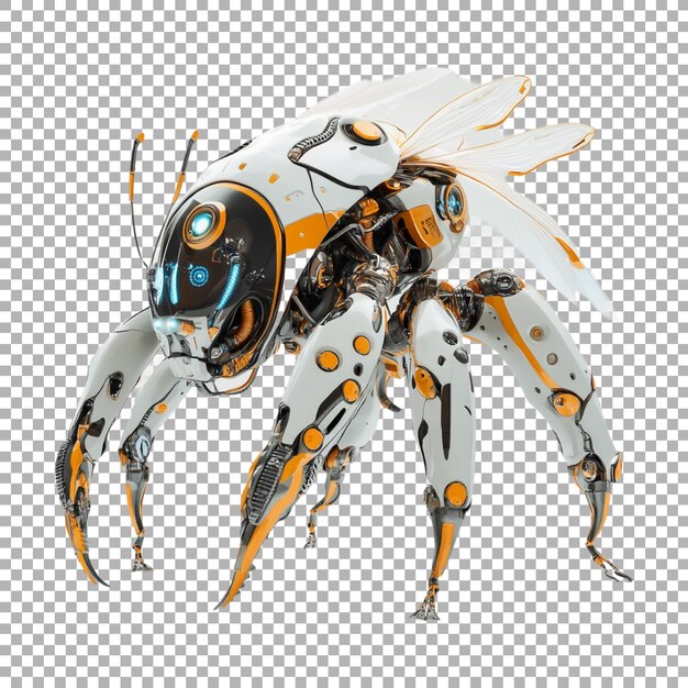 Robot Bird with Wings on Transparent Background Ai Generated