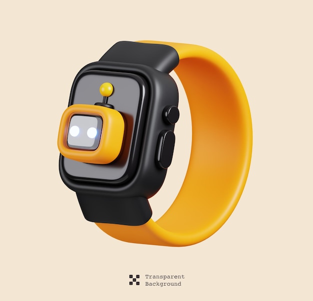 PSD robot chat bot smart watch icon isolated ai support and artificial intelligence 3d illustration