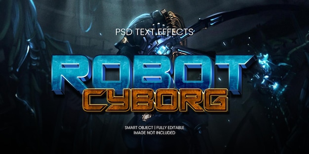 Robot cyborg effetto testo