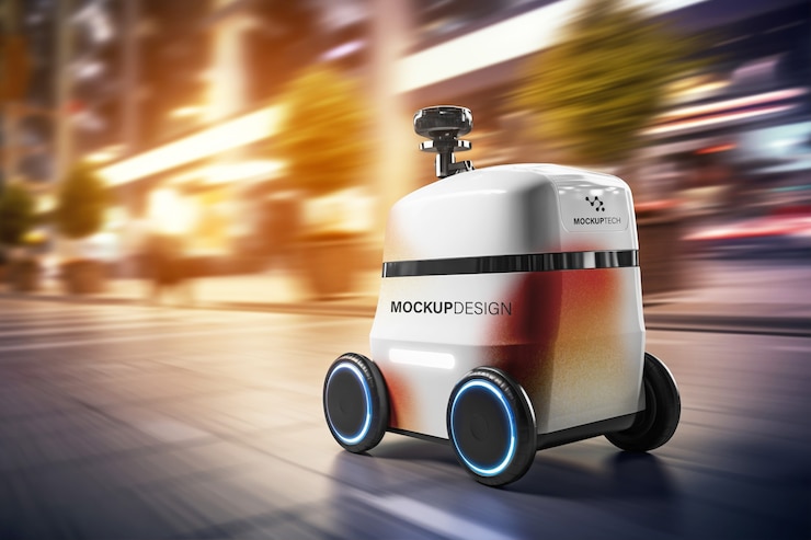 PSD robot delivery mockup design