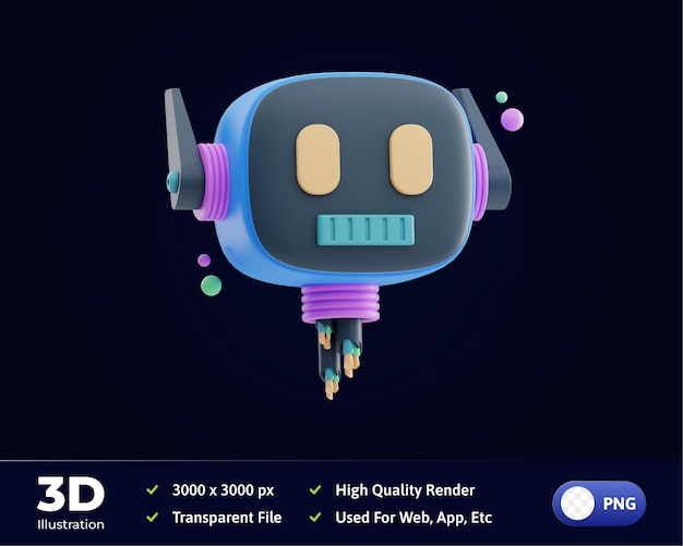 로봇 디지털화 3d 일러스트레이션