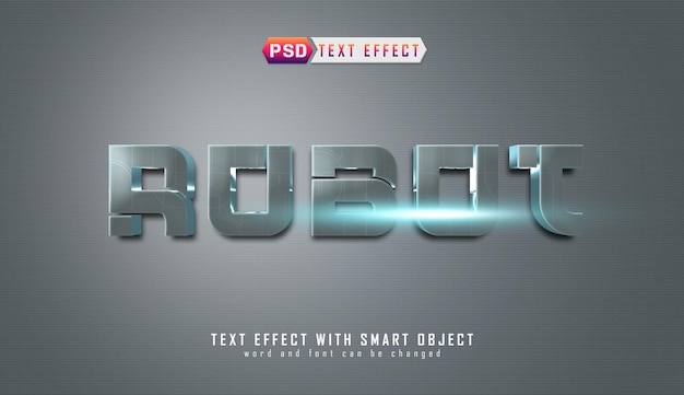 Robot elegant 3d editable text effect