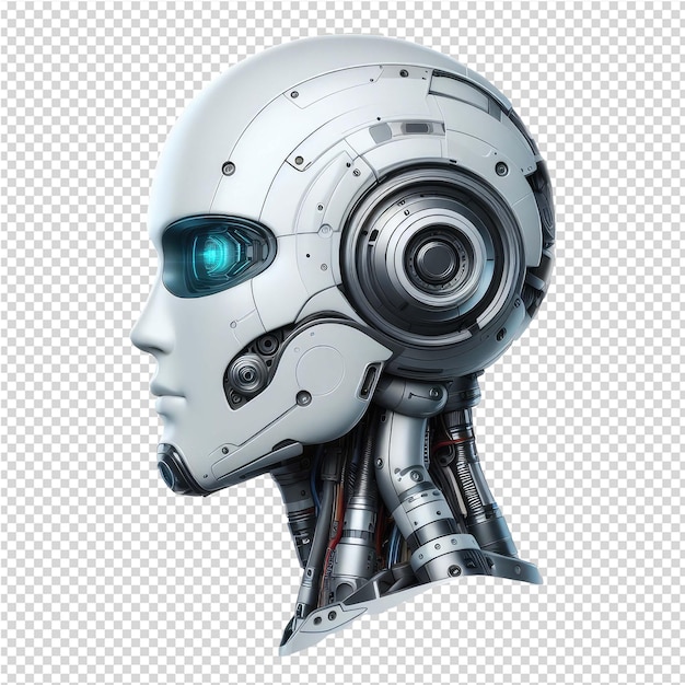 PSD robot face isolated png with transparent background