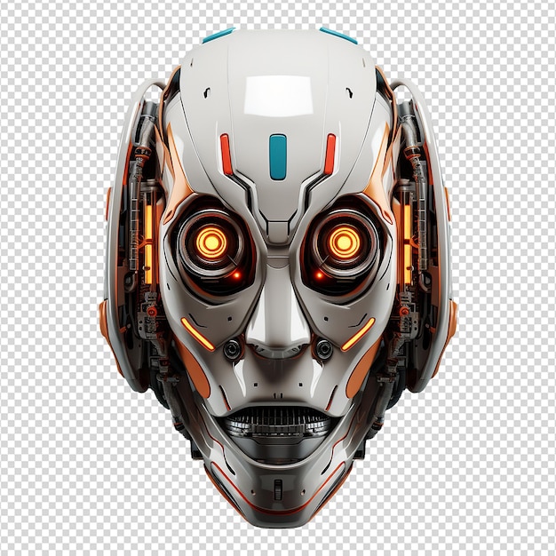 PSD robot face isolated on transparent background