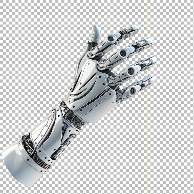 PSD robot hand on transparent background