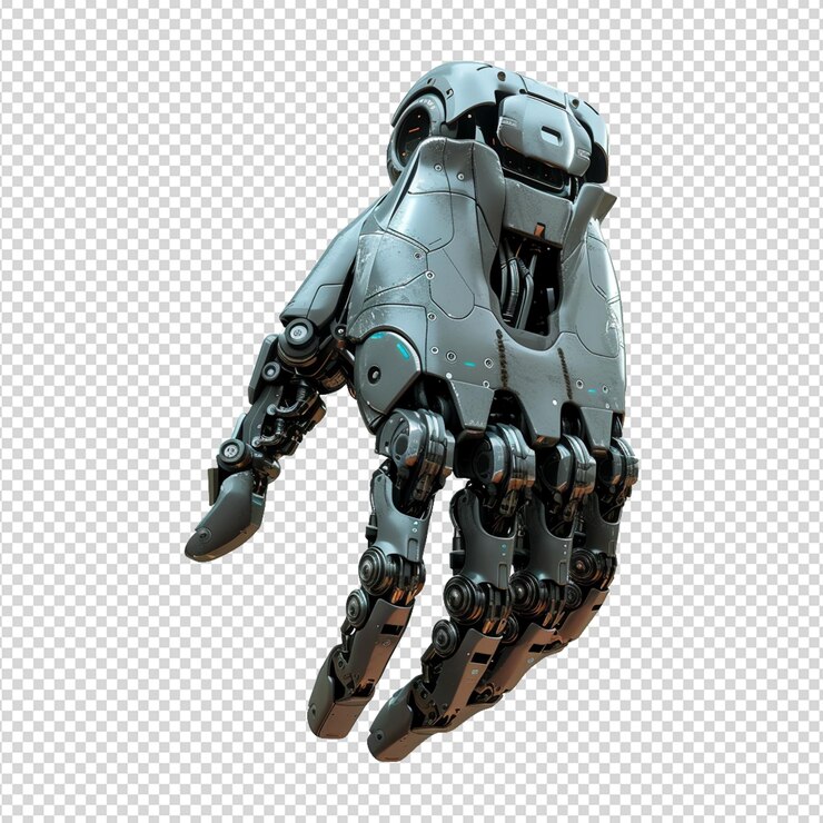 PSD robot hands isolated on white