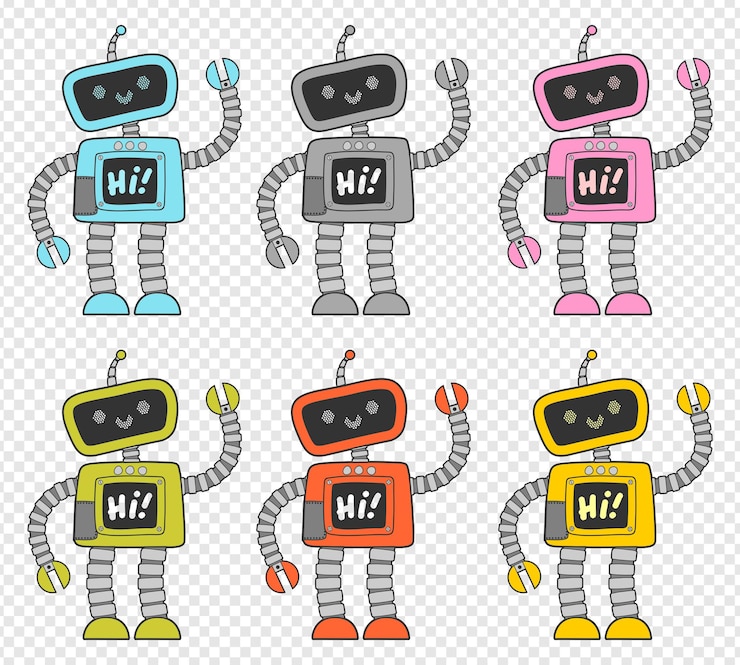 PSD robot ilustracja przyjazny postać z kreskówki psd