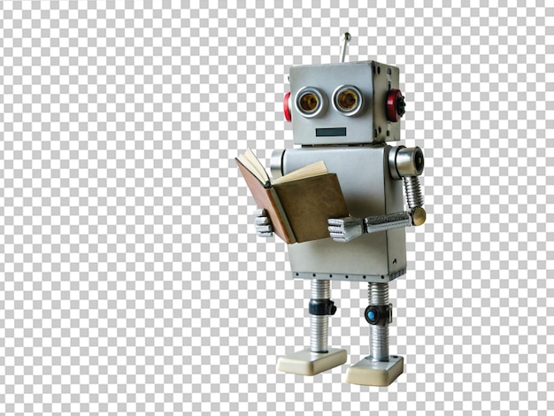 PSD robot is reading book