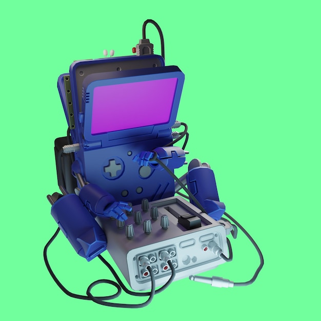 robot music mockup 3d