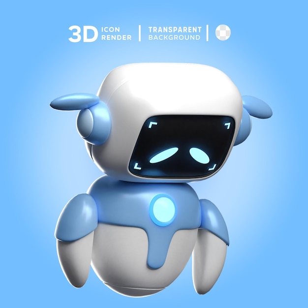 PSD robot smutny ilustracja 3d renderowanie ikony 3d kolorowy odizolowany