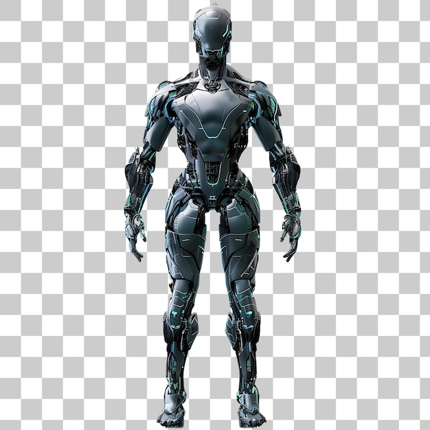 Robot standing on white background