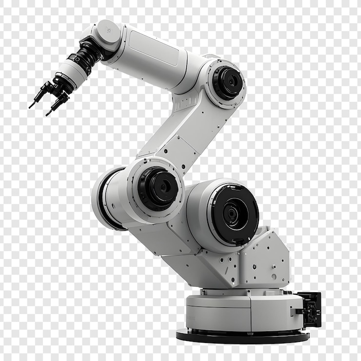 PSD a robot with a long arm pointing to the right