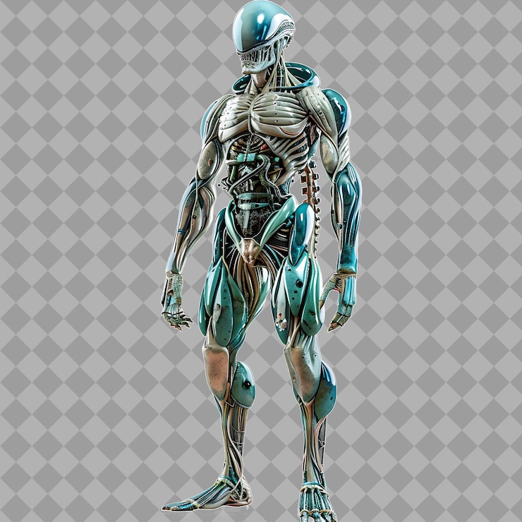 PSD a robot with a mask on the back and the words quot robot quot on the back