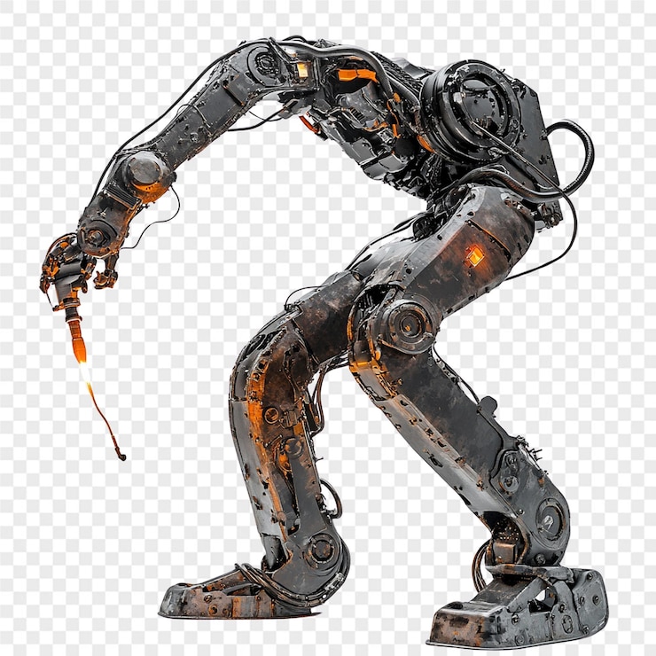 PSD a robot with a needle pointing at something