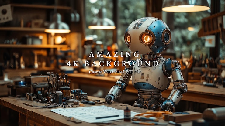 PSD a robot in a workshop