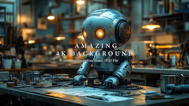PSD robot in workshop