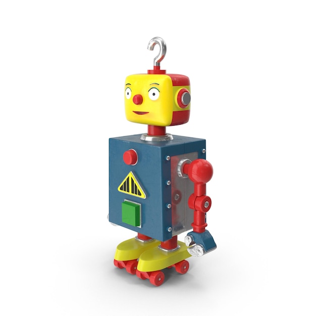 Robot wykonany przez robota, na którym jest napisane "robot"