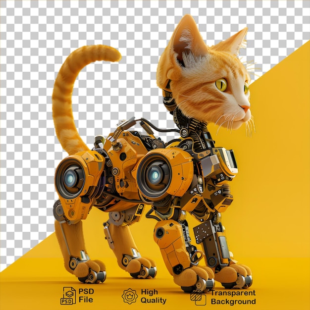PSD robot żółty kot png zawiera obraz