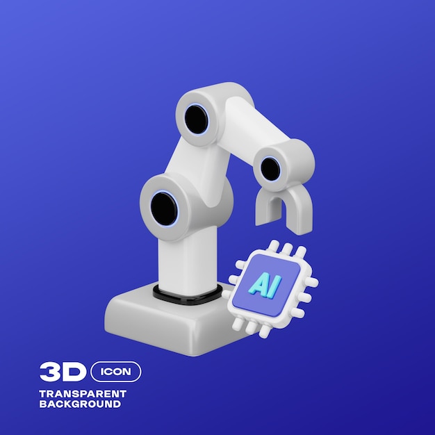 Robotic AI Intelligence 3D Icon PNG Template