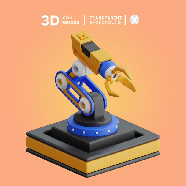 Robotic arm 3d illustration rendering